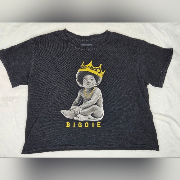 None Tops - Notorious Biggie Smalls Album Cover Cropped Top T-Shirt